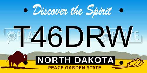 T46DRW North Dakota License Plate