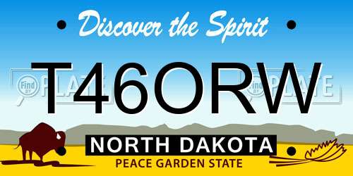 T46ORW North Dakota License Plate