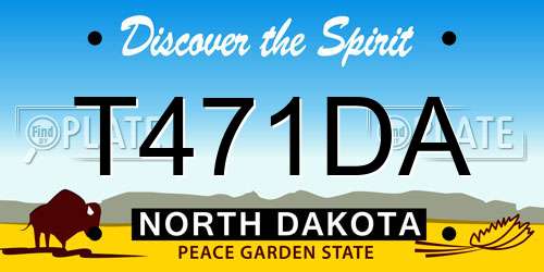 T471DA North Dakota License Plate