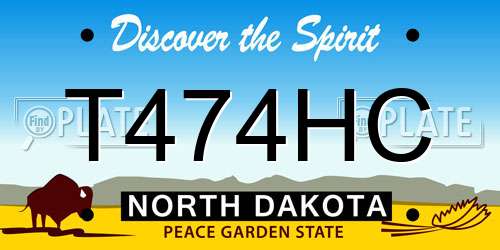 T474HC North Dakota License Plate
