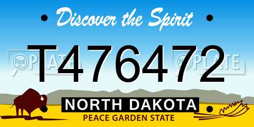 T476472 North Dakota License Plate
