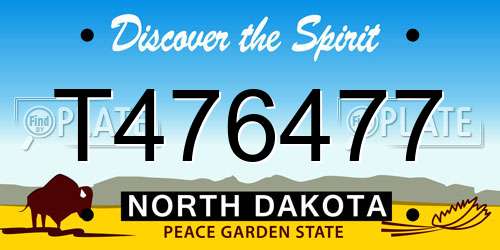 T476477 North Dakota License Plate