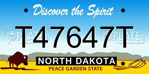 T47647T North Dakota License Plate