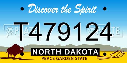 T479124 North Dakota License Plate