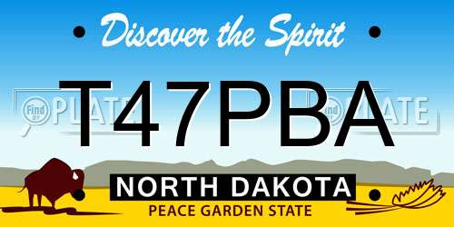 T47PBA North Dakota License Plate