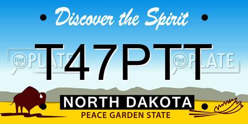 T47PTT North Dakota License Plate
