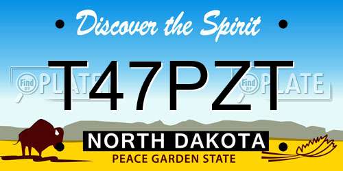 T47PZT North Dakota License Plate