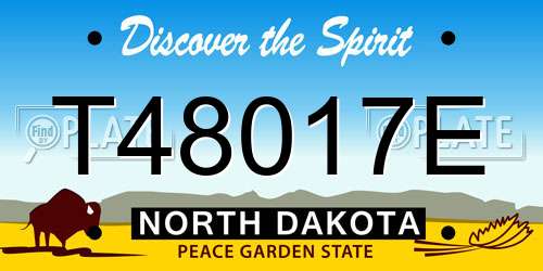 T48017E North Dakota License Plate