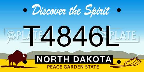 T4846L North Dakota License Plate