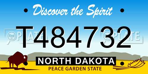 T484732 North Dakota License Plate