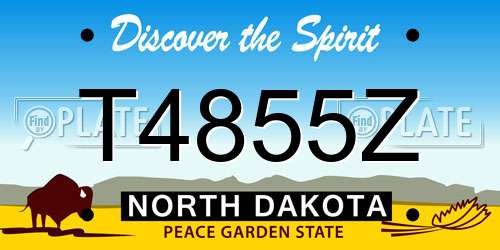 T4855Z North Dakota License Plate