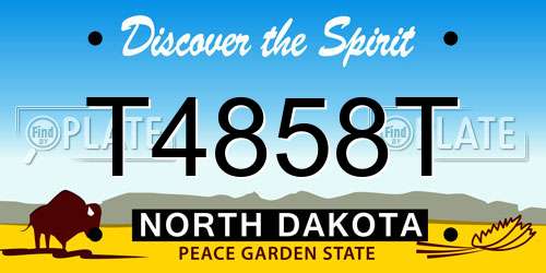 T4858T North Dakota License Plate