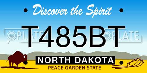 T485BT North Dakota License Plate