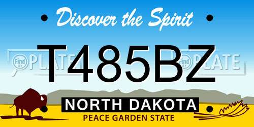 T485BZ North Dakota License Plate