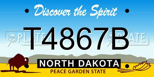 T4867B North Dakota License Plate