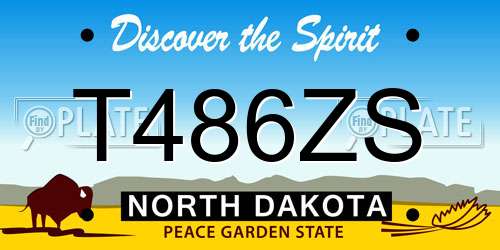 T486ZS North Dakota License Plate