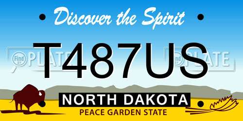 T487US North Dakota License Plate