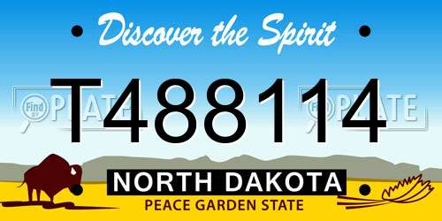 T488114 North Dakota License Plate
