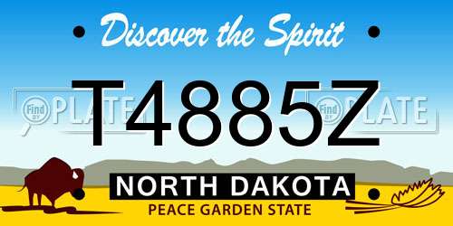 T4885Z North Dakota License Plate