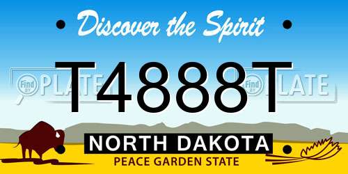 T4888T North Dakota License Plate
