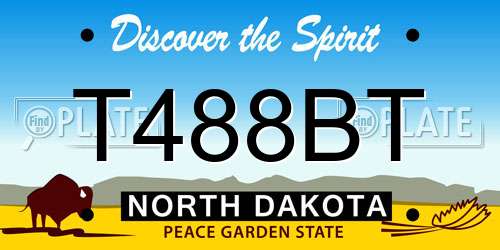 T488BT North Dakota License Plate