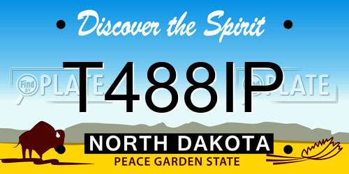 T488IP North Dakota License Plate