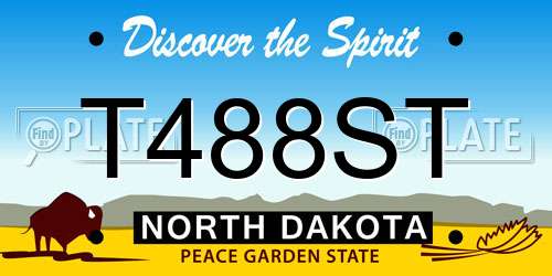 T488ST North Dakota License Plate