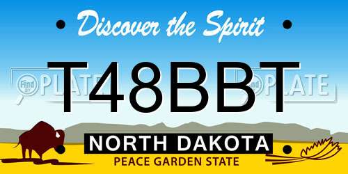 T48BBT North Dakota License Plate