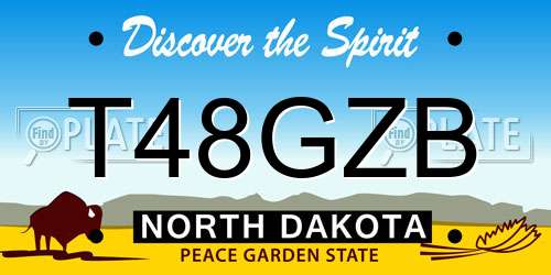 T48GZB North Dakota License Plate