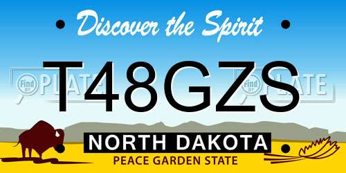 T48GZS North Dakota License Plate