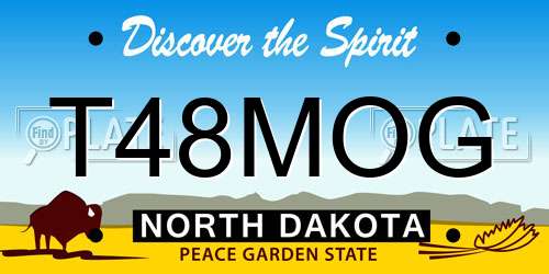 T48MOG North Dakota License Plate