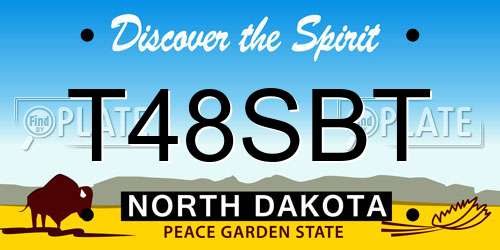 T48SBT North Dakota License Plate