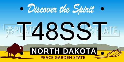 T48SST North Dakota License Plate