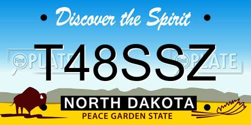 T48SSZ North Dakota License Plate