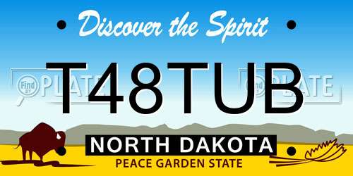 T48TUB North Dakota License Plate