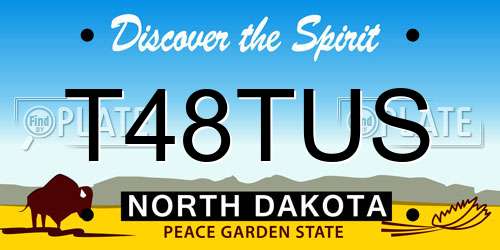 T48TUS North Dakota License Plate