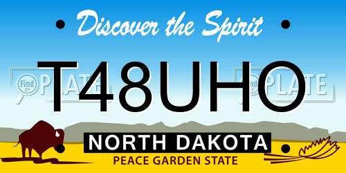 T48UHO North Dakota License Plate