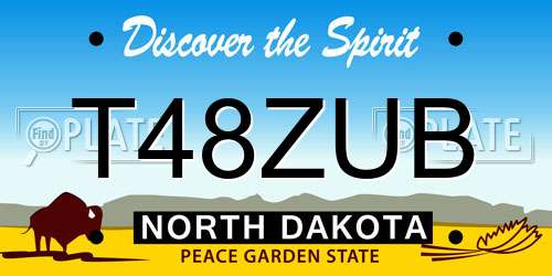 T48ZUB North Dakota License Plate