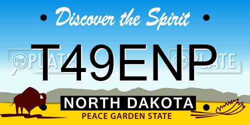 T49ENP North Dakota License Plate