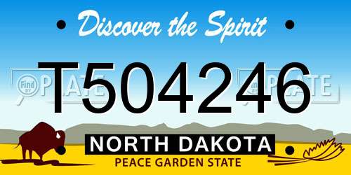 T504246 North Dakota License Plate