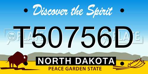 T50756D North Dakota License Plate