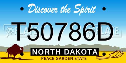 T50786D North Dakota License Plate