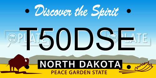 T50DSE North Dakota License Plate