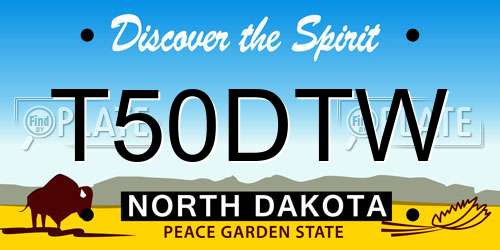 T50DTW North Dakota License Plate