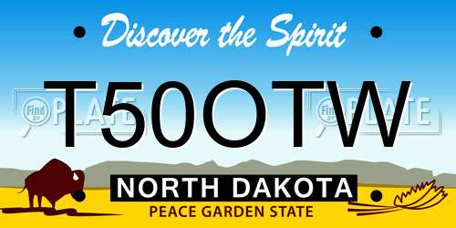 T50OTW North Dakota License Plate