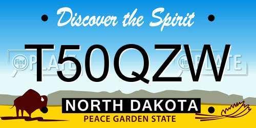 T50QZW North Dakota License Plate