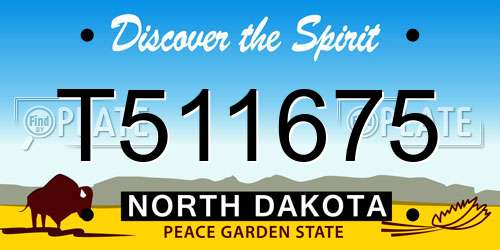 T511675 North Dakota License Plate