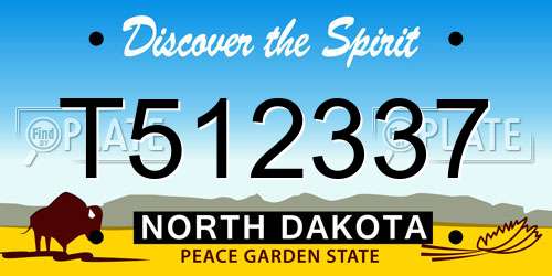 T512337 North Dakota License Plate