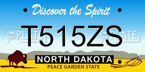 T515ZS North Dakota License Plate