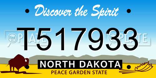 T517933 North Dakota License Plate
